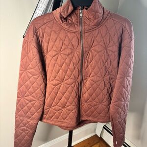 Quilted Women's Athletic Jacket in Rust